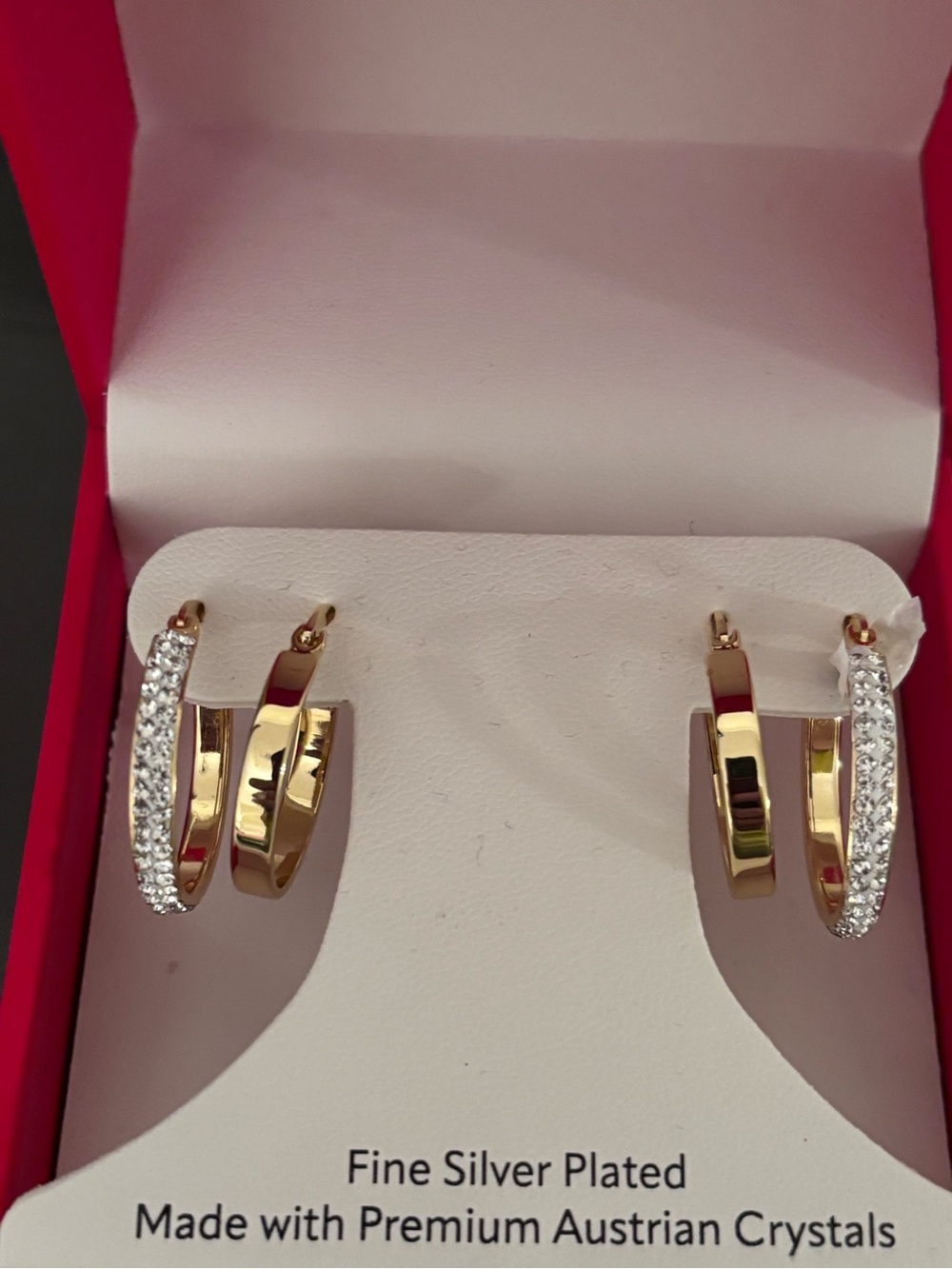 Sofia James New York 2-pair earring set and Austrian crystal-l hoop huggies